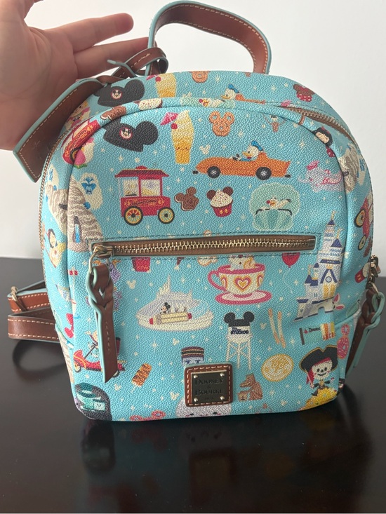 Dooney & Bourke Handbags - Dooney & Bourke Red Interior Mini Backpack with Light Blue Trim